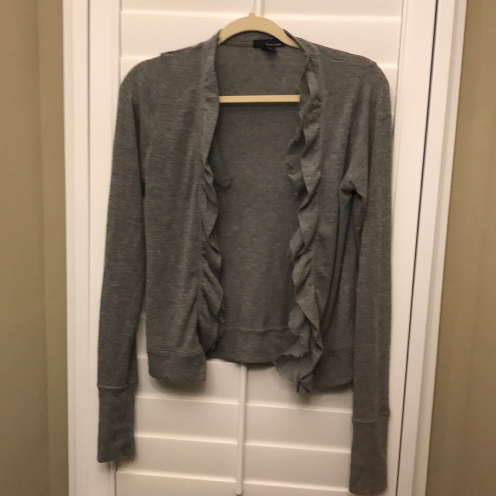 Grey ruffle open cardigan MUST BUNDLE